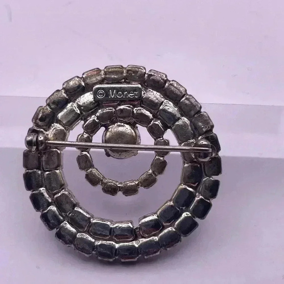 Monet Circular Rhinestone Brooch - Picture 2 of 2